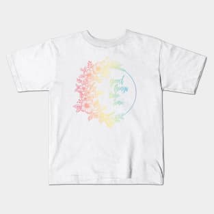 Colored floral sketch with a motivational quote. Kids T-Shirt
